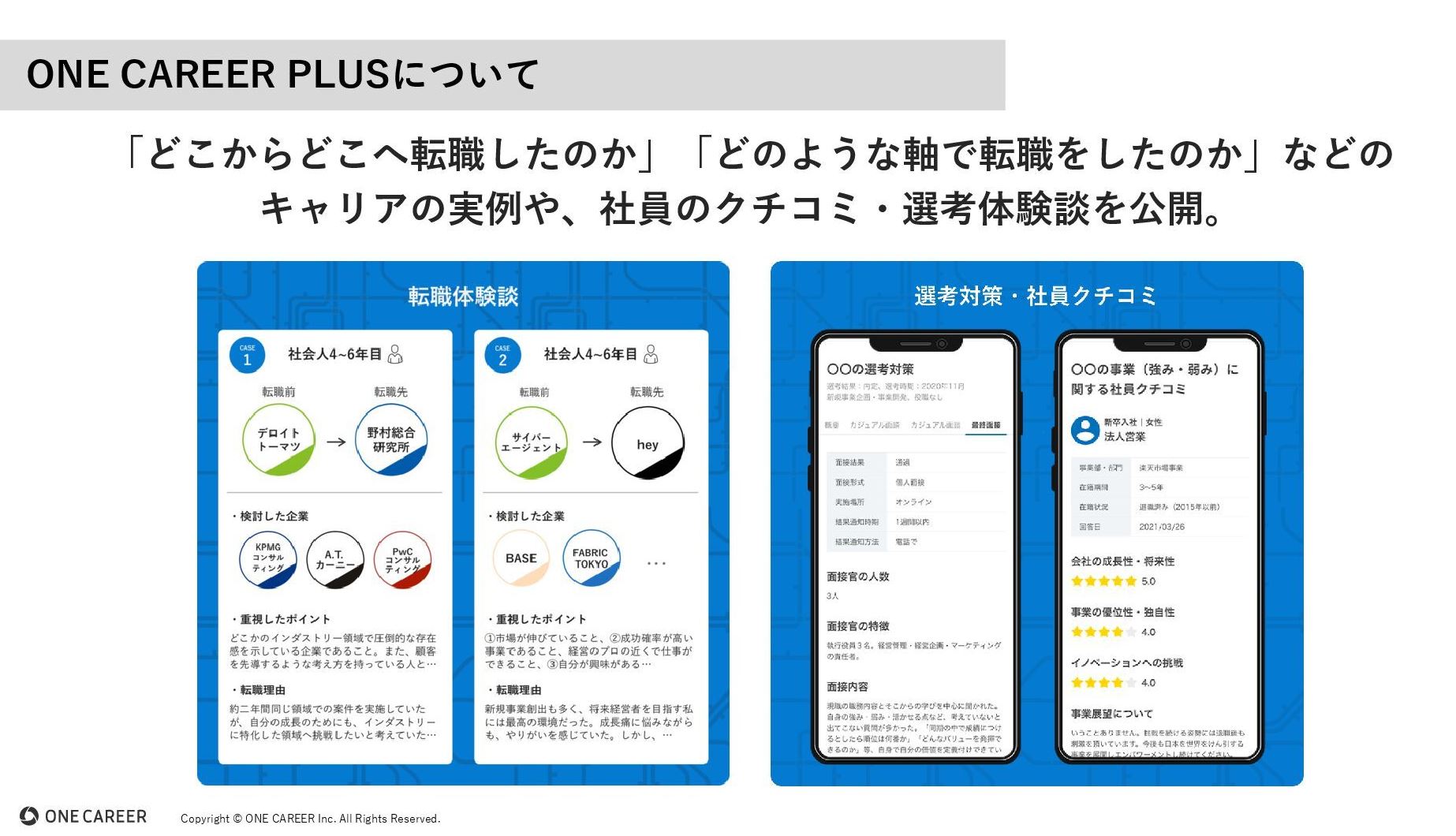 ONECAREERPLUSサービス説明